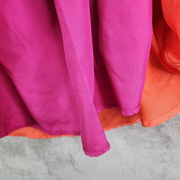 Womens Merona Sleeveless Colorblock Dress Pink & Orange Polyester Size M - Picture 6 of 11